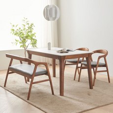 볼레로 애쉬원목 포세린 양면 세라믹식탁 4인세트 벤치형, 단일옵션