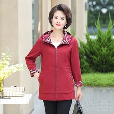 중노년 중년 여성의류 하프트렌치코트 재킷 봄가을 타입 마담 엄마옷 캐쥬얼 톱 와이드 루즈핏 큰옷코트