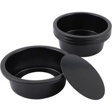 비욘데이 4pcs 원형 케이크 팬 탈부착 가능한 바닥 미니 빵 머핀 컵케이크 햄버거용 4인치 카본 스틸 트레이 생일 파티 기념 논스틱 바스크 치즈케이크 베이킹 몰드, Black Round-4pcs
