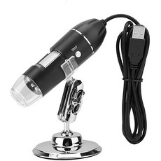 USB 디지털 마이크로스코프 8 LED 휴대용 자기화 USB 마이크로스코프 50X 500X 확대 내시경 카메라와 XP Win7 Win10 Linux New용 금속 스탠드 호환, 상세페이지 참조
