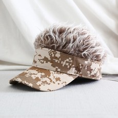 남녀공용 가발 야구 모자 군모 카모 플라주, 커피 위장 카키