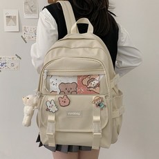 남성백팩 여성 패션 여성 배낭 방수 학생 남자 블랙 여자 학교 Mochila 나일론 귀여운 Bookbag 십대 화이트 다채로운