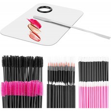 메이크업 팔레트와 스파툴라 및 250PCS 일회용 메이크업 적용 도구 키트( 일회용 마스카라 손 립스틱 적용자 아이라이너 브, 1, 단일옵션