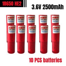 100 오리지널 18650 HE2 3.6V 배터리 2500mAh 20A 충전식 배터리 HE2 18650 배터리 전동 공구 및 충전기, 1개