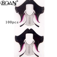 BQAN 50/100/500PCS 디자인 플라스틱 검은 머리 모양 네일 폼 아트 확장 팁 도구 매니큐어 젤 UV, [01] 100, 1개