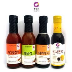 품격있는 요리소스!! 청정원 소스 4종세트(타이핫칠리+월남쌈+데리야끼+유자폰즈), 2세트