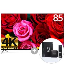 와이드테크 215cm 85인치 TV 1등급 4K UHDTV HDR 스탠드설치 WT850UHD 딜라이브 OTT셋탑박스 사은품, 방문설치, 스탠드형