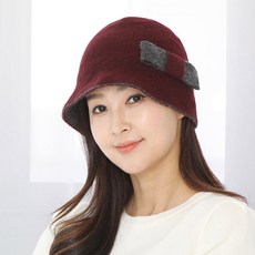 착한모자 울니트 리본 모자