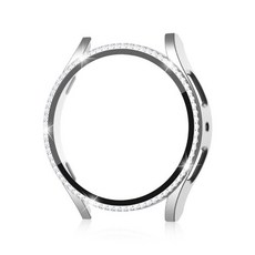 [마오르] 호환용 삼성 갤럭시워치7 40mm 44mm 풀커버 큐빅 케이스 강화필름pc, 갤럭시워치7 풀커버 40mm큐빅케이스, 실버
