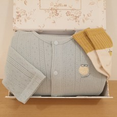 밍크뮤 [24S/S출산선물]MN)모달아일렛우주복&컬러블럭단말세트(34170-041-05*34114-810-05) 567192