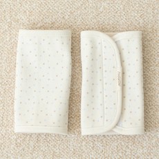 M4U 맘스포유 아기띠 힙시티 오가닉 어깨 가슴침받이, 01.오가닉 가슴침받이-브라운도트, 1개