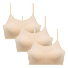 FEB 노와이어 브라렛 3매세트 모달 끈 브라탑 학생브라 홑겹 브라