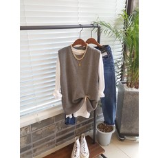 모노타임 울니트 베이직 라운드 램조끼