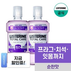 리스테린 토탈케어 마일드 구강청결제, 750ml, 2개