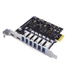 USB 3.2 C타입 PCI-E 카드 PCIE-USB 컨트롤러 6 포트 2 어댑터, 한개옵션0