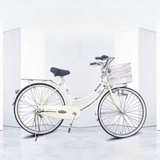 일본자전거 클래식자전거 출퇴근 가와사키 자전거 복고풍, 내부 3단 속도, 24인치, 블랙 센서등