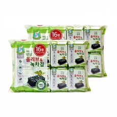 지도표 성경 올리브&녹차김 도시락김 4g x 16봉 x 2개 (32봉), 32개