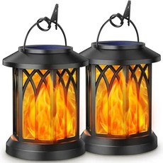 야외 벽 램프 정원 조경 조명 장식 LED 태양 창조적 시뮬레이션 불꽃 클립 IP65 방수, 01 2pcs