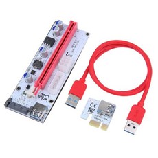 PCI-E 라이저 카드 008S Express 1x ~ 16x 확장자 4pin 6pin SATA 전원 LED 비디오 카드, 한개옵션0