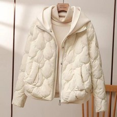 여성 후드 누빔 경량 숏 패딩 자켓 데일리 웰론 패딩 점퍼 겨울 아우터 루즈핏