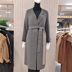 꼼빠니아 23FW 캐시미어 혼방 핸드메이드 노카라 모직 롱 코트 CADW0-WCH360