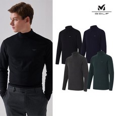 [밀레골프] 남성 23FW 모크넥 기모 티셔츠 4종