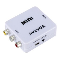 미니 AV2VGA 비디오 컨버터 컨버터 박스 AV RCA CVBS VGA 비디오 컨버터 대화 3.5mm 오디오 PC HDTV 변환기, 표시된대로