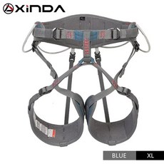 8자하강기 XINDA-하프 안전 벨트 암벽 등반 야외 확장 훈련 하프 바디 하네스 보호 용품 생존 장비, 06 Blue-XL