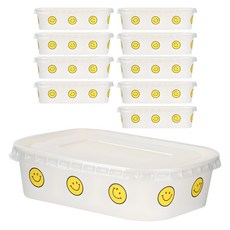 이와이엔스토리 스마일 테이크아웃 사각용기 580ml + 뚜껑 세트, 2개, 10개