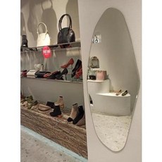 비정형전신거울 불규칙 노프레임 의류매장 옷가게 거울 벽 붙이기 전신거울 착지장식 벽걸이, 01 에일리언 전판 미러 스몰 120x50c, 01 부정하다, 01 기타