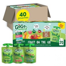 고고 스퀴즈 과일 온더고 사과 바나나 딸기 사과 3가지맛 90g 40팩, Apple, Apple Peach, Gimme Five