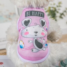 새로운 봄과 여름 강아지 옷 애완 동물 의류 조끼, 작은 흰 토끼, XS (0.50 kg-1.25 kg, 1개