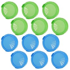 MUXHEL 86mm 넓은 입구 메이슨 병용 발아 뚜껑 12개 플라스틱 병 거름망 콩 새싹 알팔파 샐러드용 싹 그린 6개 블루 핫템 잇템, 1개