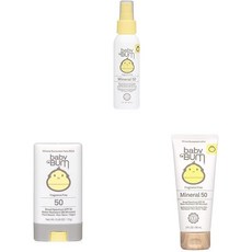 Sun Bum 베이비 Bum SPF50 선스크린 스프레이 & 베이비 SPF50 선스크린 스틱 & m SPF50 선스크린 로션 89ml, 1세트