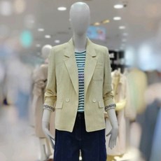 씨씨콜렉트 린넨 헤링본 더블재킷(C222MSF036/옐로우)(3032760) 백화점