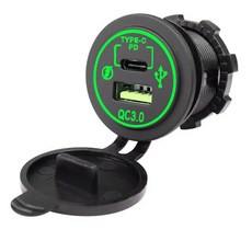 자동차 차량용 햇빛가리개 암악 커튼 커텐자동차 USB 충전기 PD 유형 QC 3.0 소켓 전원 콘센트 LED 어댑터, 02 green, 02 green