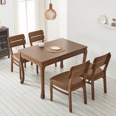 라로퍼니처 프렌치 앤틱 1200 순수 원목 4인 식탁 세트 4인용 테이블, 식탁+의자4