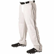 Teamwork Adult Baseball Pants White w/Black Pipe Small Open Bo/697688