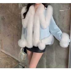 여성무스탕코트 모피 퍼자켓 밍크코트 사가폭스 겨울고급아우터 패딩 점퍼