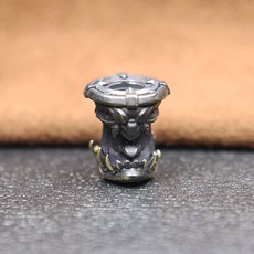 파라코드캥핑팔찌 고대 이집트 부족 사원 더블 양면 해골 얼굴 황동 EDC 칼 끈 비즈 DIY Paracord 액세서리 펜 던 트 버클, [04] Black Yellow, 1개
