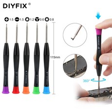 Diyfix 정밀 드라이버 p2 p5 pentalobe 1.5 플랫 헤드 1.5 크로스 0.6 y 팁 macbook 휴대 전화 mp3 열기 수리 도구|Screwdriver|, 1개, 1.5 Phillips, 단일