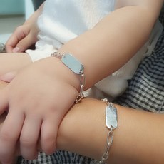 클립체인 미아방지 팔찌(발찌) 엄마랑 커플 가능해요 실버925, 16＋4cm, 각인안할래요, 실버, 1개