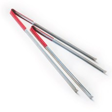 스텐 숯집게 70cm 고무손잡이, 1개, 실버