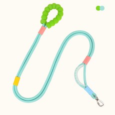요리죠리 폼폼리드줄 중대형견 산책줄 1.5m 양손 로프, 민트그린, 1개