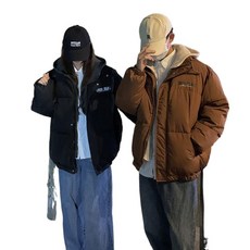 원플러스원 커플 점퍼 캐주얼 박시 패딩 점퍼 루즈핏 도톰한 심플 빵옷 데일리