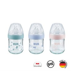 누크 네이처센스 유리젖병 120ml 젖꼭지포함, 유리젖병120ml/블루