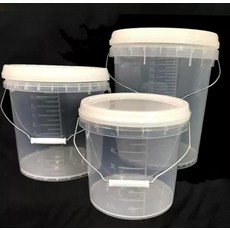 플라스틱 눈금 버킷 10L 20L 양동이 투명 계량 바케스 배럴, A. 스케일 뚜껑 20L