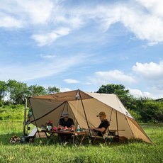 OneTigris ROC SHIELD Bushcraft 텐트 구성 가능한 캠핑 쉼터 (폴란드 포함) Backcountry retreat의 해변 텐트|텐트|, 1개, 단일, Coyote Brown