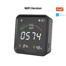 GIRIER-Tuya 스마트 와이파이 CO2 센서 이산화탄소 온도 감지기 모니터 LCD 화면 3 in 1, WiFi Version, 1개