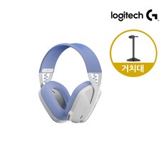로지텍 LIGHTSPEED 무선 게이밍 헤드셋, 화이트, G435 정품 + 거치대